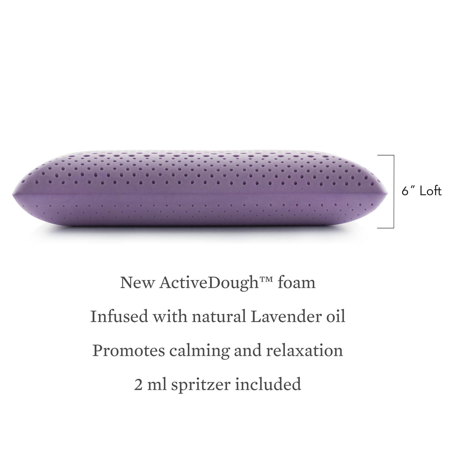 Zoned Pillow with Natural Lavender Oil Spritzer for Sleep