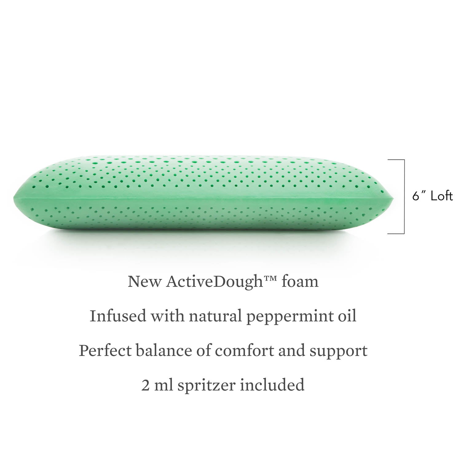 Zoned ActiveDough Pillow with Peppermint Infusion - Queen Size