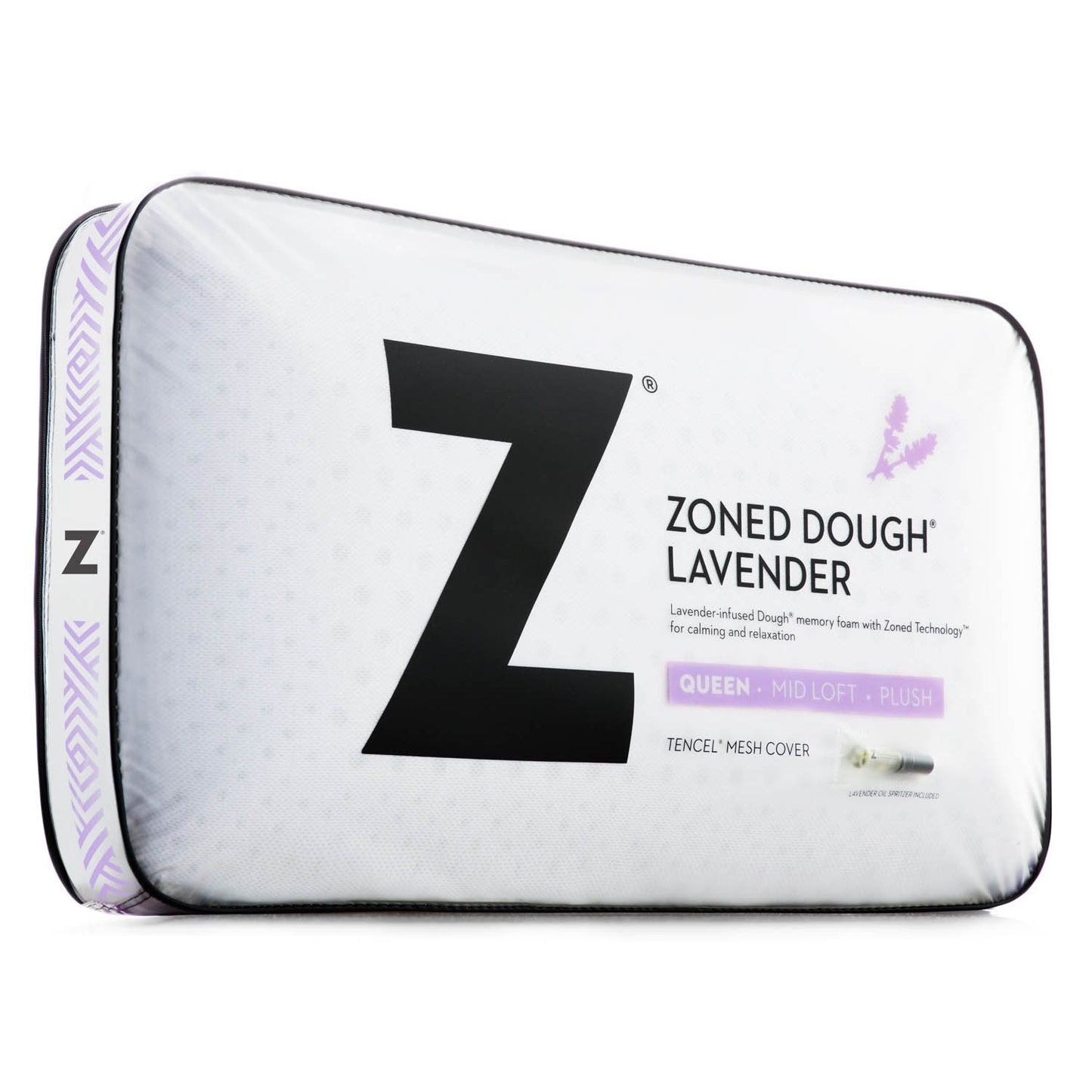 Zoned Dough Lavender Pillow with Aromatherapy Spritzer for Relaxation