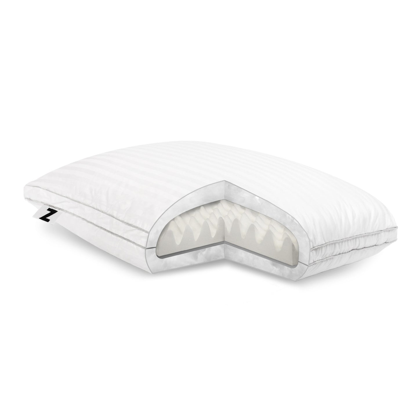 Convolution Pillow with Gelled Microfiber Fill and Memory Foam Core - Queen Size