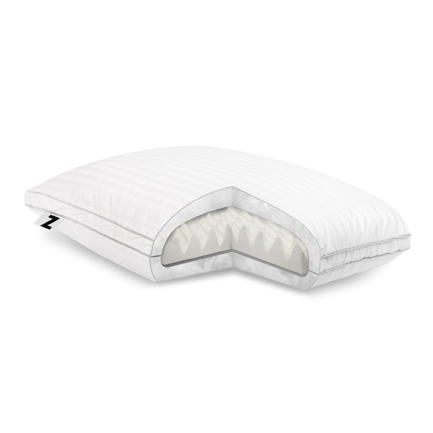 Convolution Pillow with Gelled Microfiber Fill and Memory Foam Core - Queen Size
