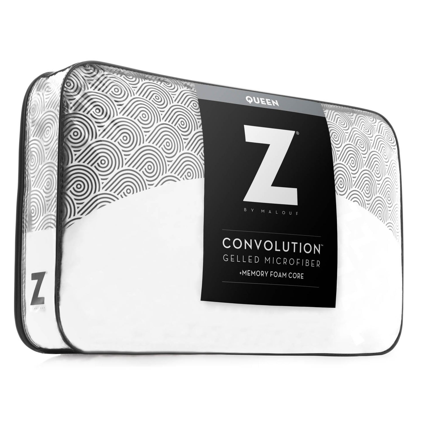 Convolution Pillow with Gelled Microfiber Fill and Memory Foam Core - Queen Size